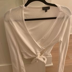 Top Shop White Tie Shirt